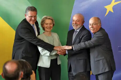 Tânia Rêgo/Agência Brasil Rio de Janeiro (RJ), 16/01/2026 - O presidente da República, Luiz Inácio Lula da Silva, recebe a presidente da Comissão Europeia (CE), Ursula van der Leyen, para reunião no Palácio do Itamarati antes da assinatura do acordo Mercosul - União Européia. Foto: Tânia Rêgo/Agência Brasil