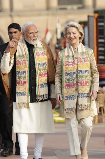 Rio de Janeiro (RJ), 30/01/2026 –  Ursula von der Leyen, presidente da Comissão Europeia, com o primeiro-ministro indiano, Shri Narendra Modi.
Foto: Ursula von der Leyen/ X