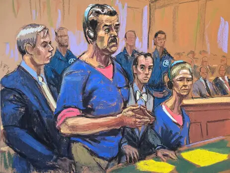 REUTERS/Jane Rosenberg/Proibida reprodução Venezuela's captured President Nicolas Maduro and his wife Cilia Flores attend their arraignment with defense lawyers Barry Pollack and Mark Donnelly to face U.S. federal charges including narco-terrorism, conspiracy, drug trafficking, money laundering and others, at the Daniel Patrick Moynihan United States Courthouse in Manhattan, New York City, U.S., January 5, 2026 in this courtroom sketch. REUTERS/Jane Rosenberg