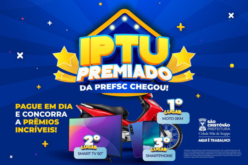 São Cristóvão realiza primeiro sorteio do IPTU Premiado em 29 de julho