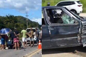 Motociclista morre e passageira fica gravemente ferida em colisão na BR-235
