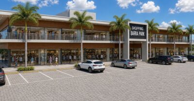 Fachada do Barra Park Shopping, em construção na Barra dos Coqueiros