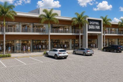 Fachada do Barra Park Shopping, em construção na Barra dos Coqueiros