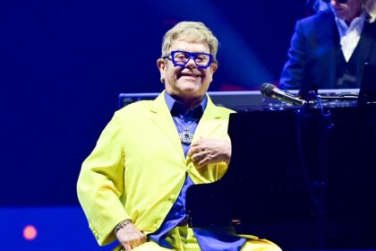O cantor Elton John em show no Rock in Rio 2026
