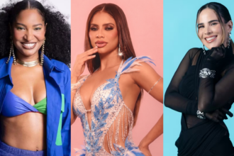Montagem com as cantoras Larissa Luz, Lexa e Wanessa
