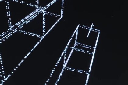 Os drones em formação antes de compor as torres