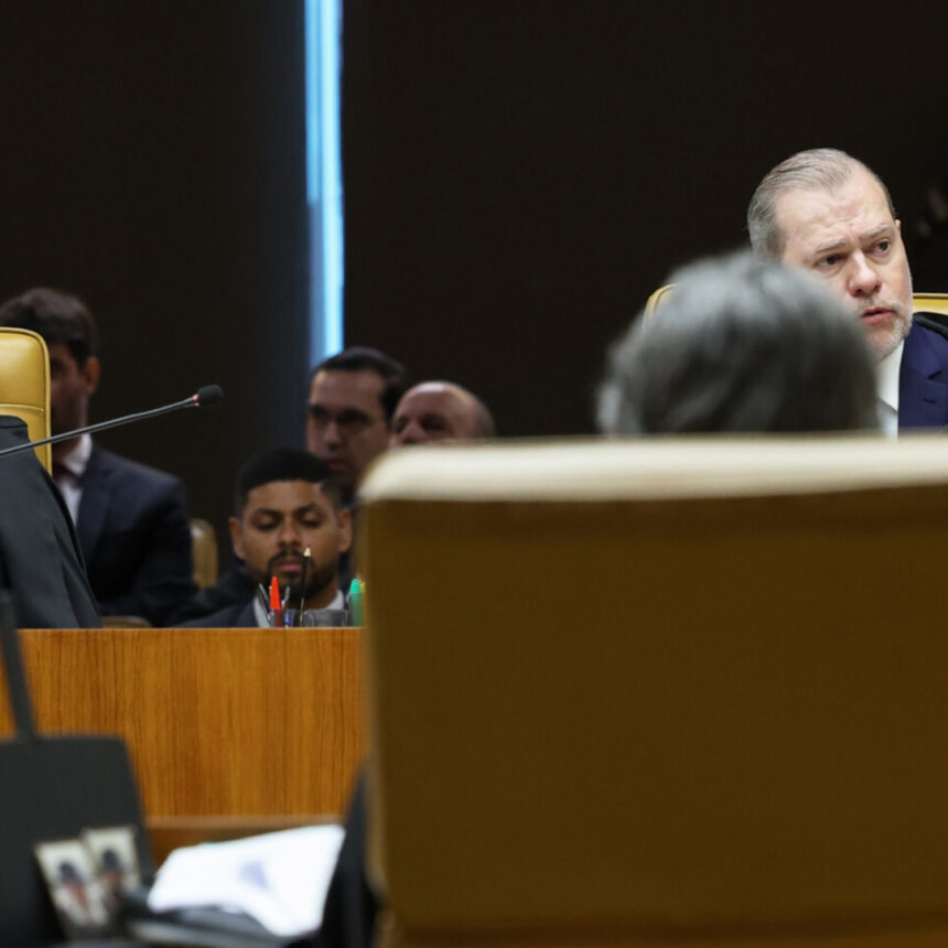 O ministro Alexandre de Moraes no plenário do STF