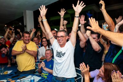 Comemoração da vitória de Fábio Mitidieri em Aracaju